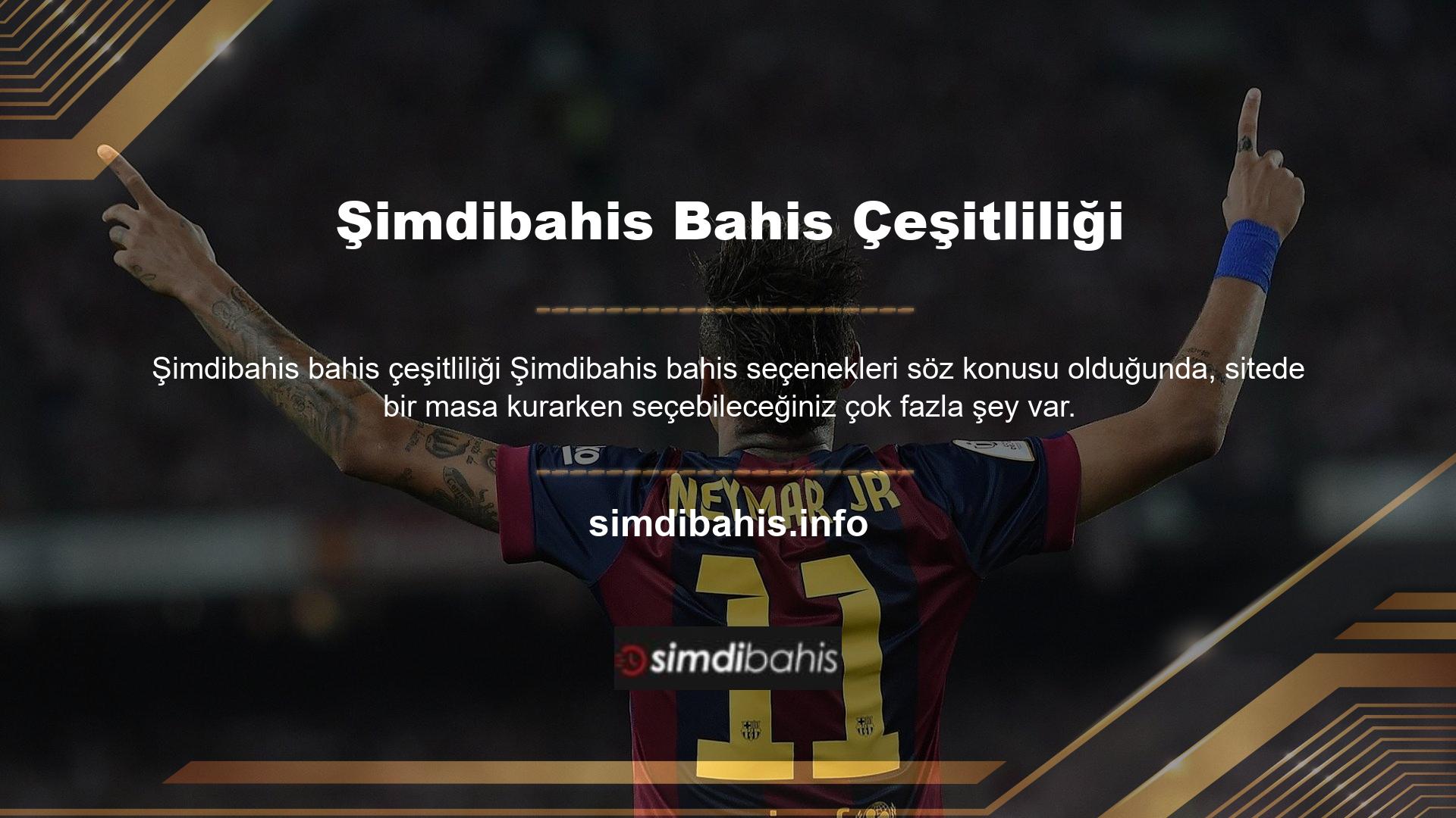 Her menünün sol tarafında bahis türlerinin bir listesini bulacaksınız